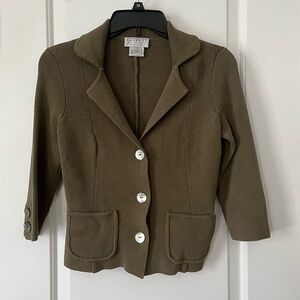 Talbots Vintage, Small Button-Up Cardigan/Blazer Forest Green